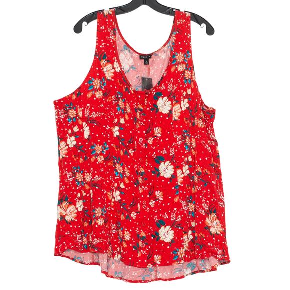 NWT Torrid Top Y2K Boho Cottage Festival Romantic Button Up Floral Red Size 3 3X - Picture 1 of 6